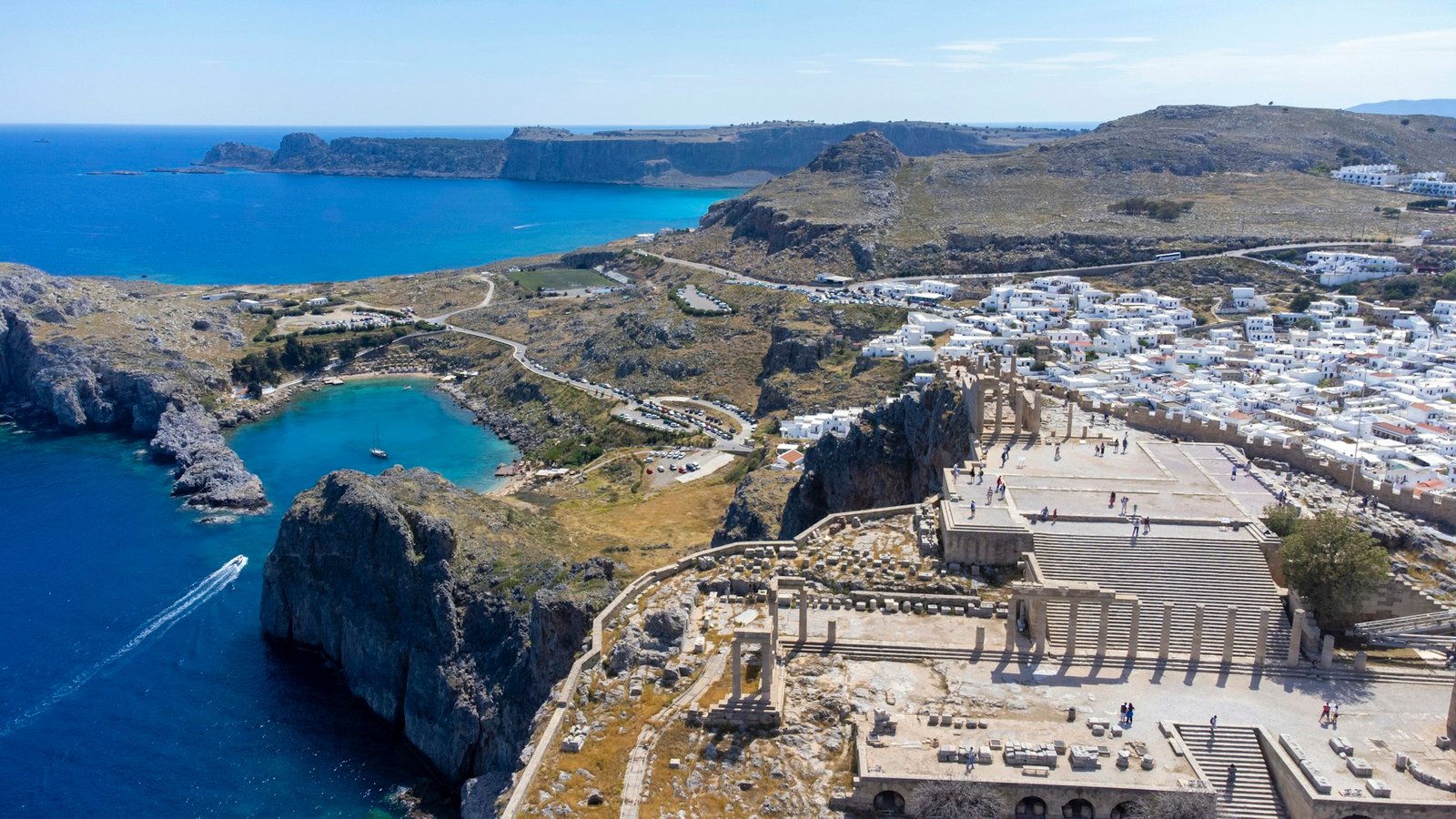 The Acropolis of Lindos in Rhodes island Greece.