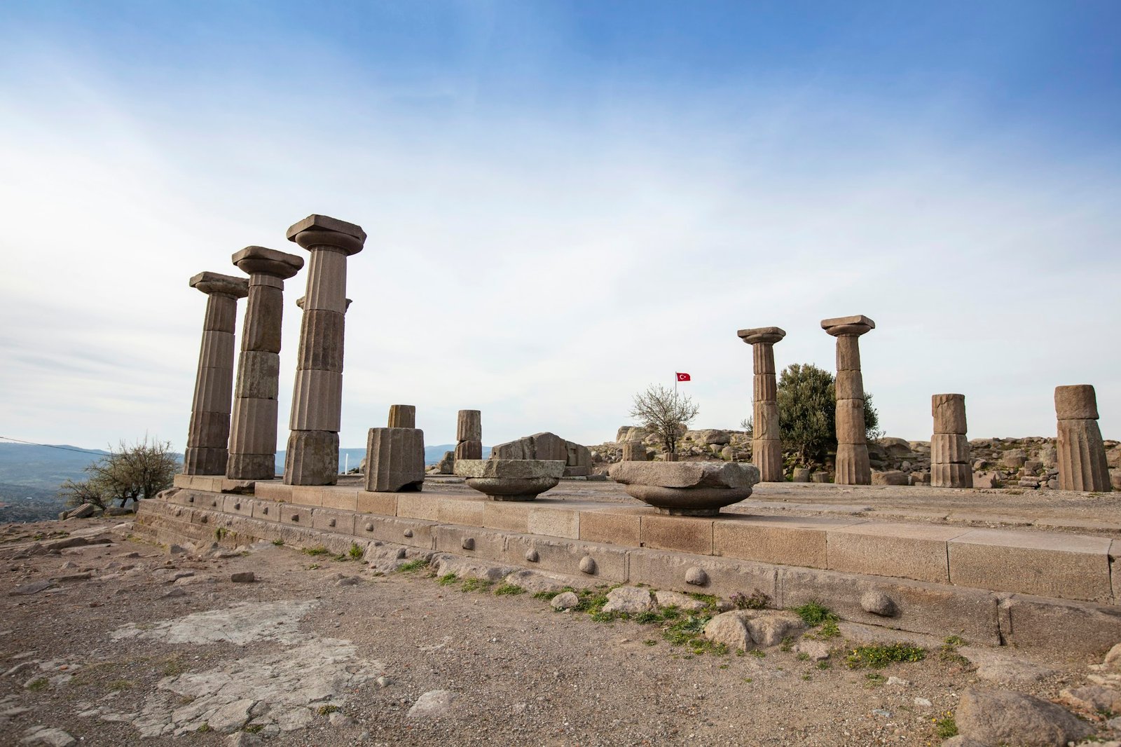 The Temple of Athena ruin in Assos Ancient City. Canakkale, Turkey.