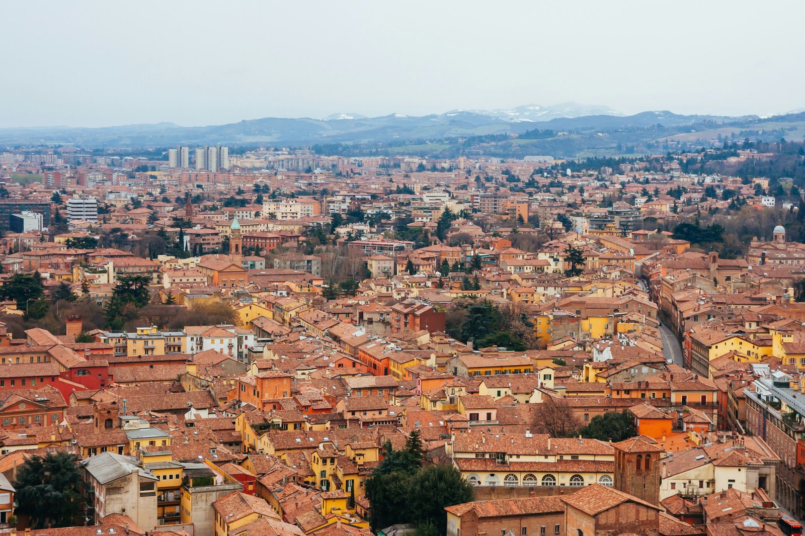 View across Bologna in Italy