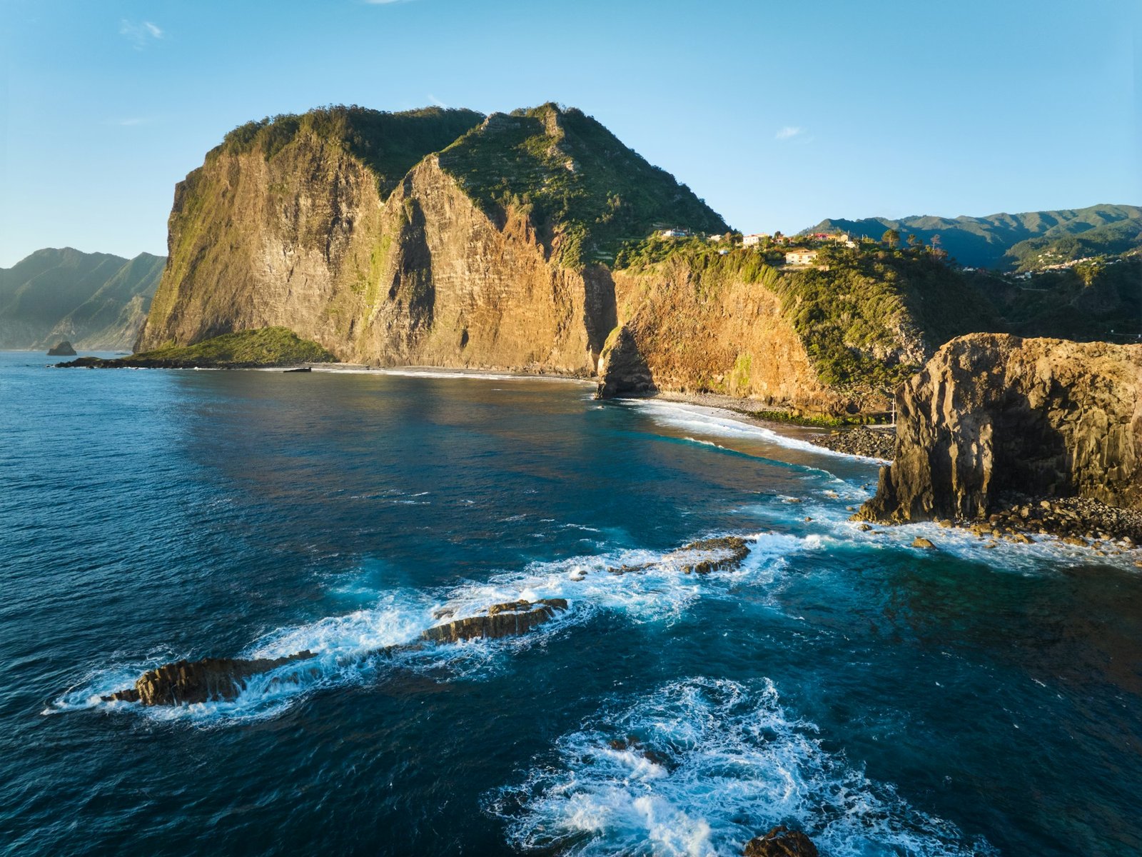 View of Madeira cliffs coastline landscape, Madeira island, Portugal