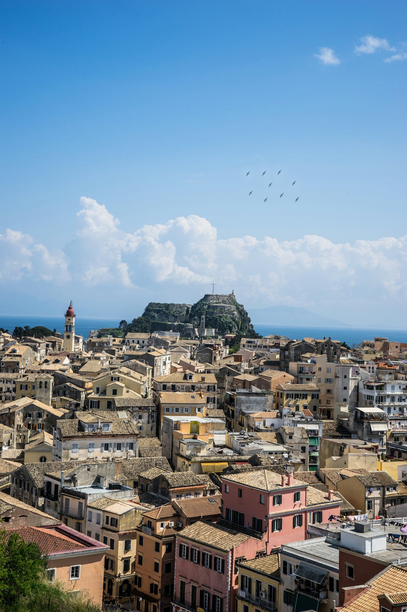 View of the historic center of Corfu town, Greece