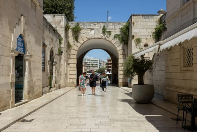 Walking at historic old city in Zadar