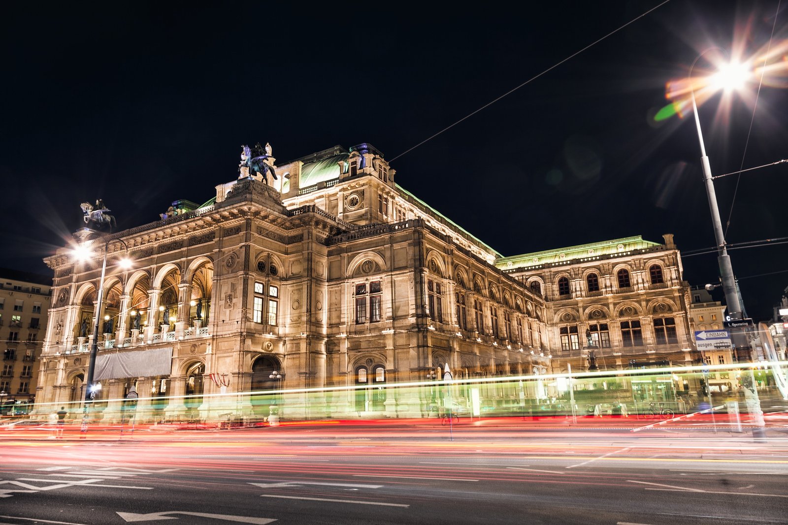 State Opera in Vienna Austria at night