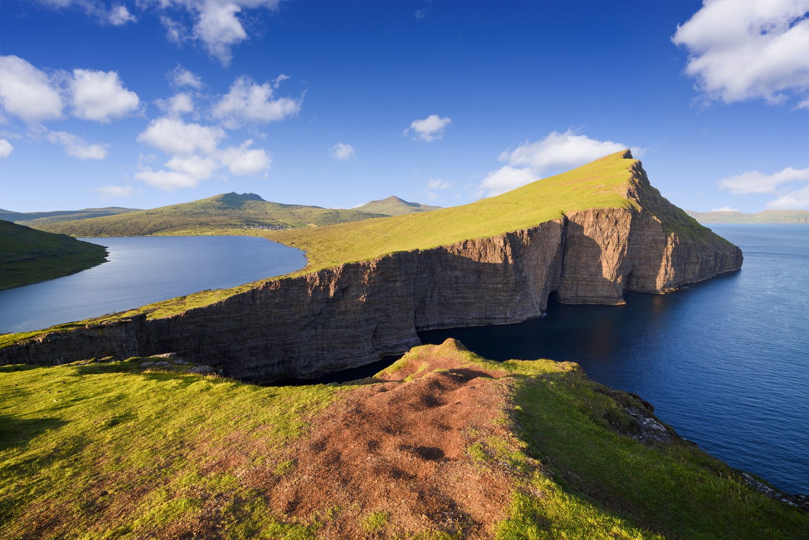 View of Lake Leitisvatn, Faroe Islands