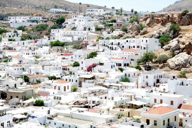 Small ancient village between rocks in the island Rhodos